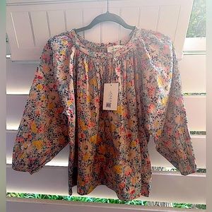 THE GREAT. Inc. in stores $275! “The Patio Top” multi floral color, size 0= XS